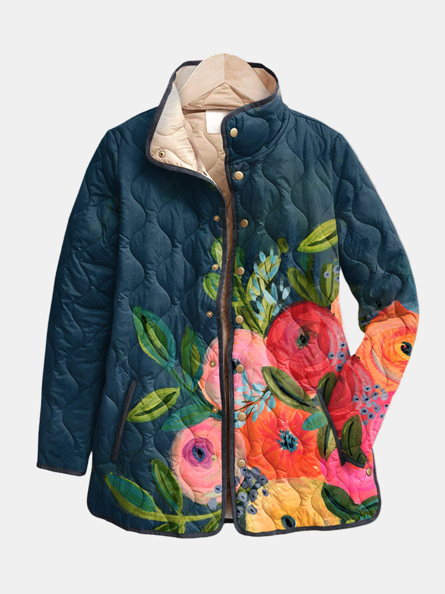 Amaya | Stylish Quilted Jacket with Vintage Floral Design