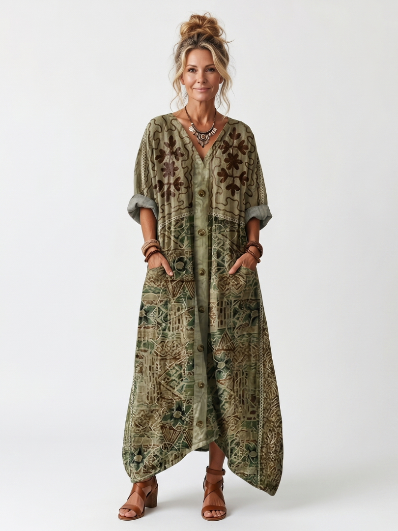 Aleta | Stylish oversized midi dress with convenient pockets