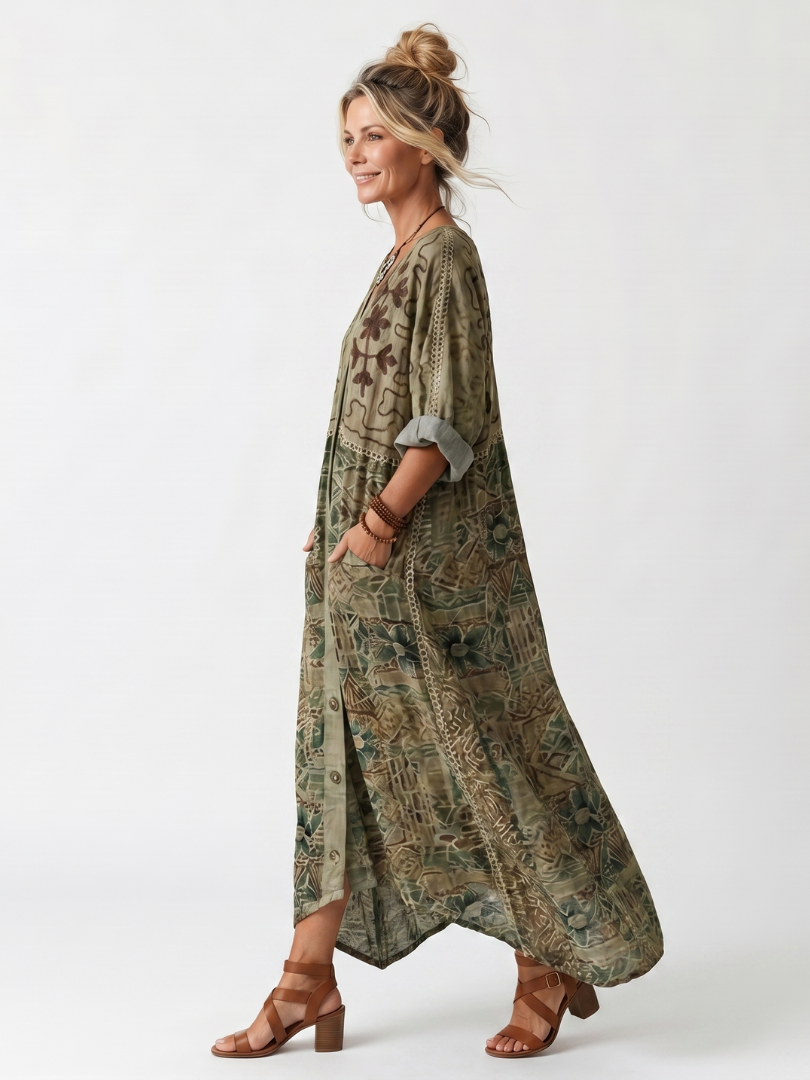 Aleta | Stylish oversized midi dress with convenient pockets