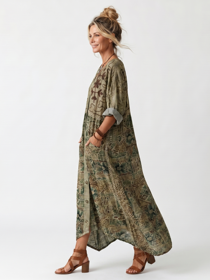Aleta | Stylish oversized midi dress with convenient pockets