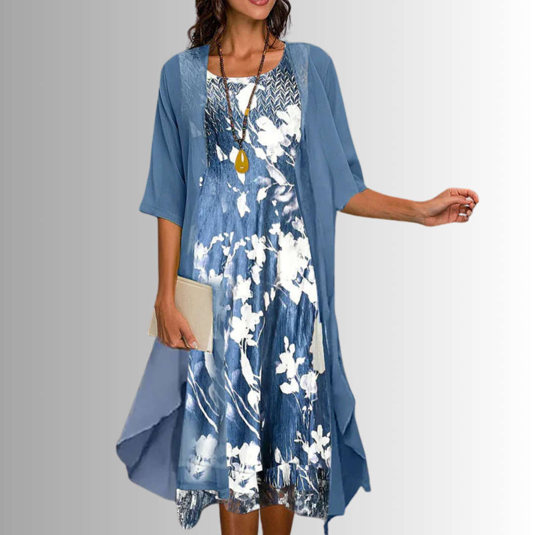 Noemie Dress | Stylish Layered Midi for Effortless Elegance