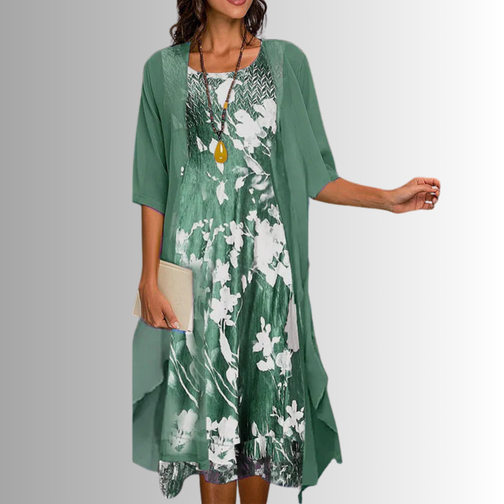 Noemie Dress | Stylish Layered Midi for Effortless Elegance