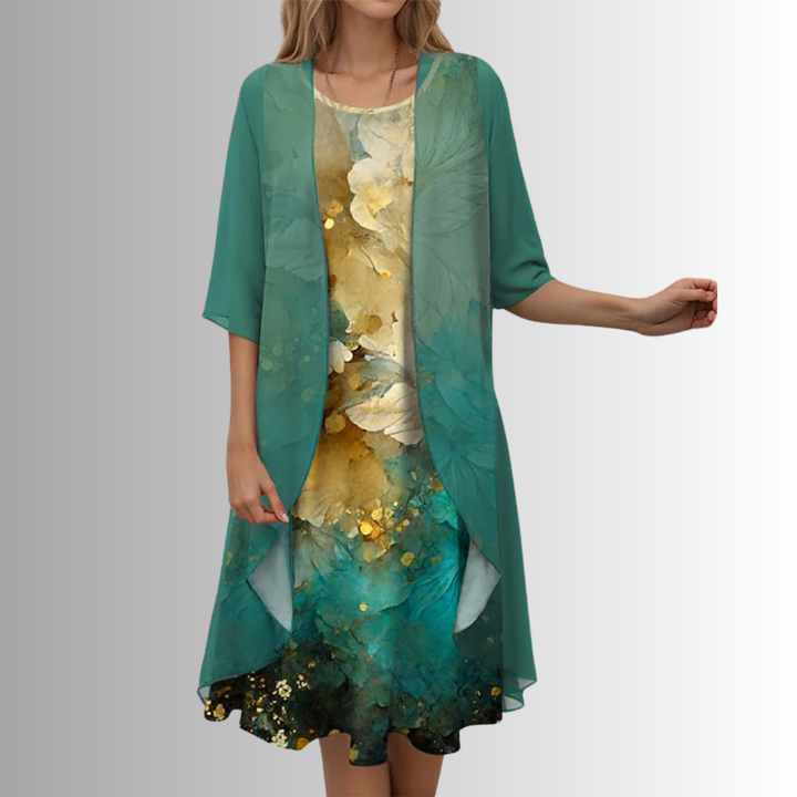 Noemie Dress | Stylish Layered Midi for Effortless Elegance