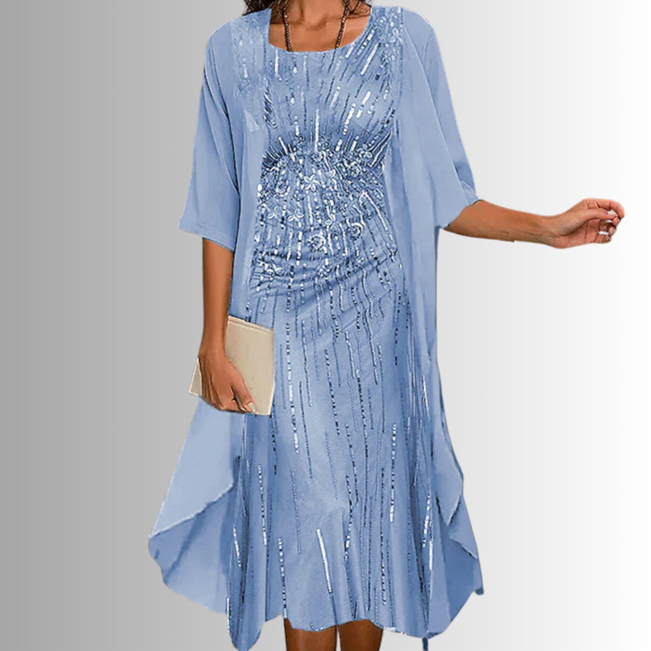 Noemie Dress | Stylish Layered Midi for Effortless Elegance