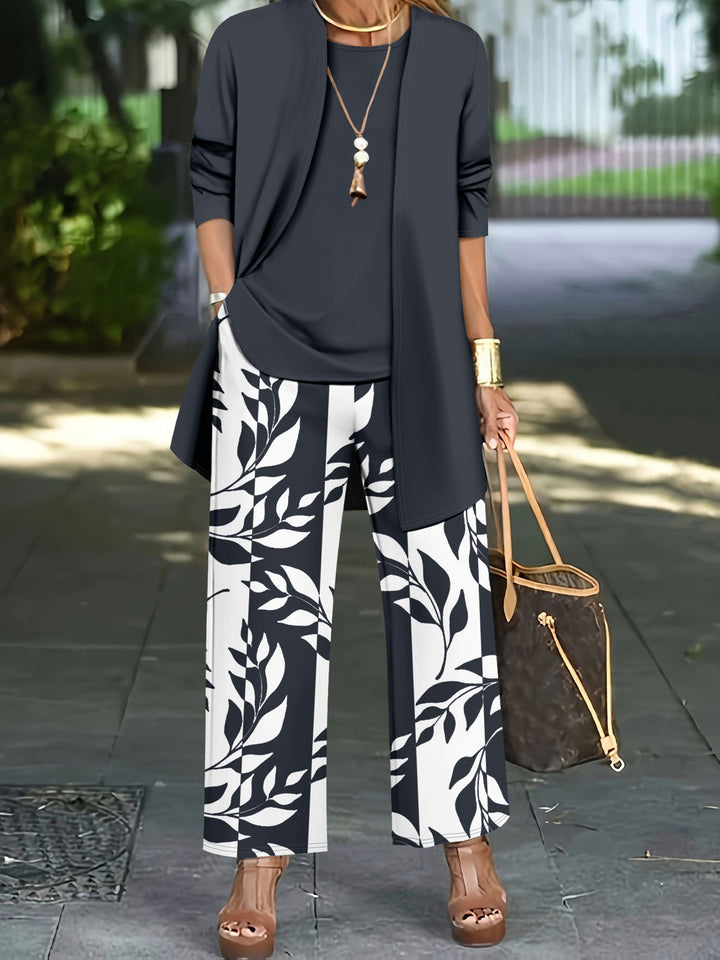 Chloe™ | Casual Leaf Print three Piece Set