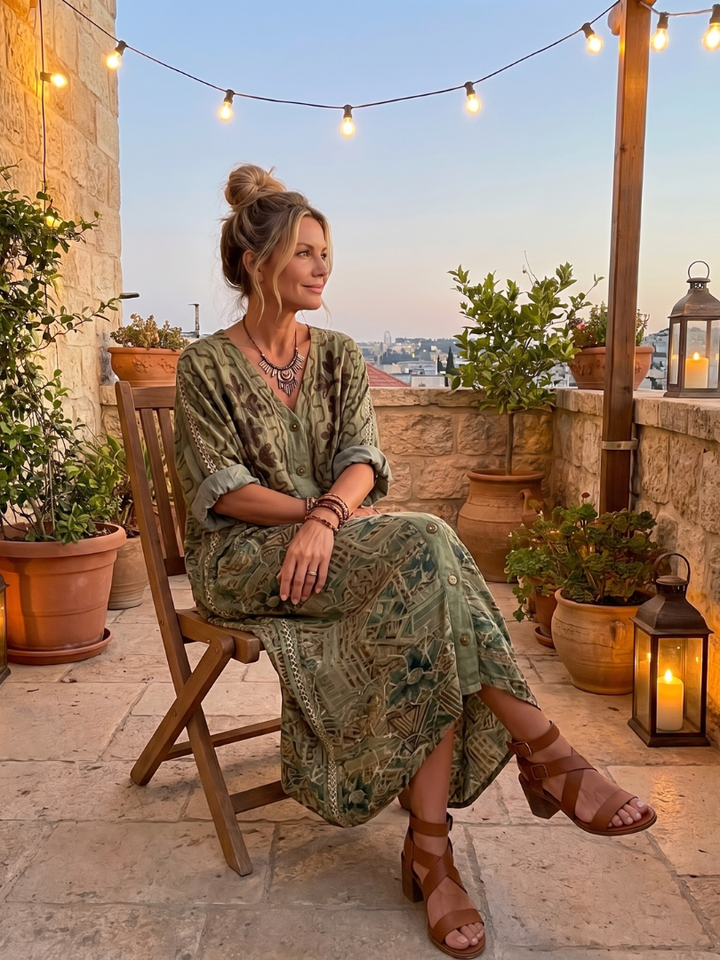 Aleta | Stylish oversized midi dress with convenient pockets