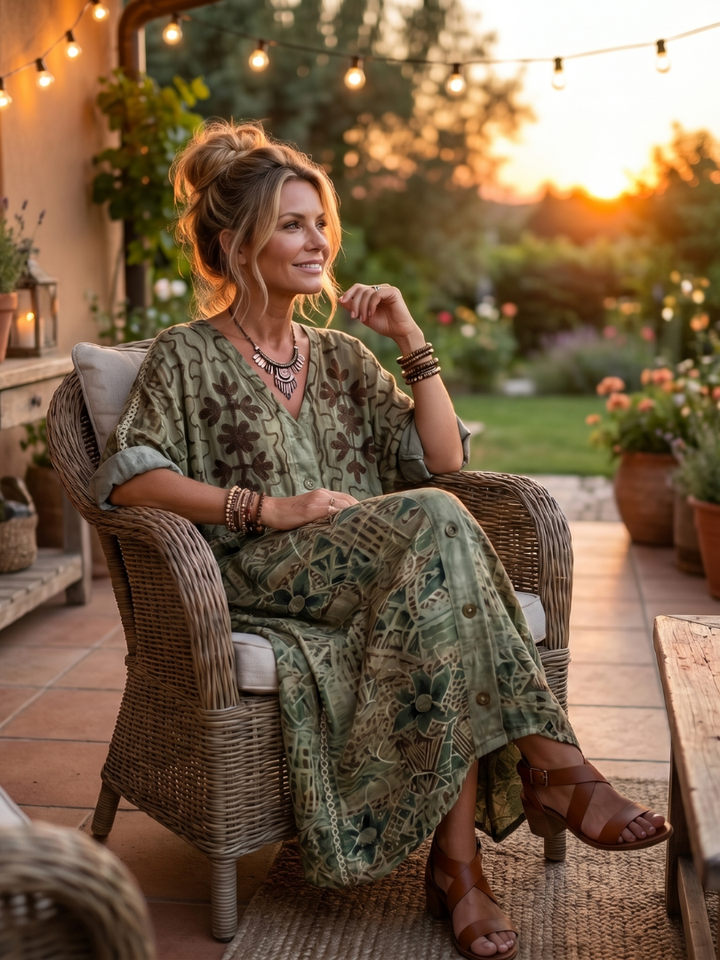 Aleta | Stylish oversized midi dress with convenient pockets