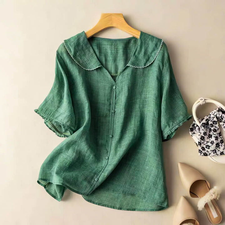 Clara Cotton-Linen Blouse