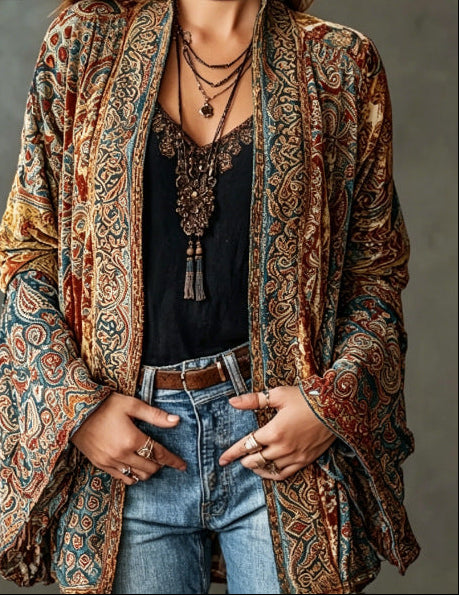 Darcy | Stylish Boho Kimono Cardigan with Embroidery