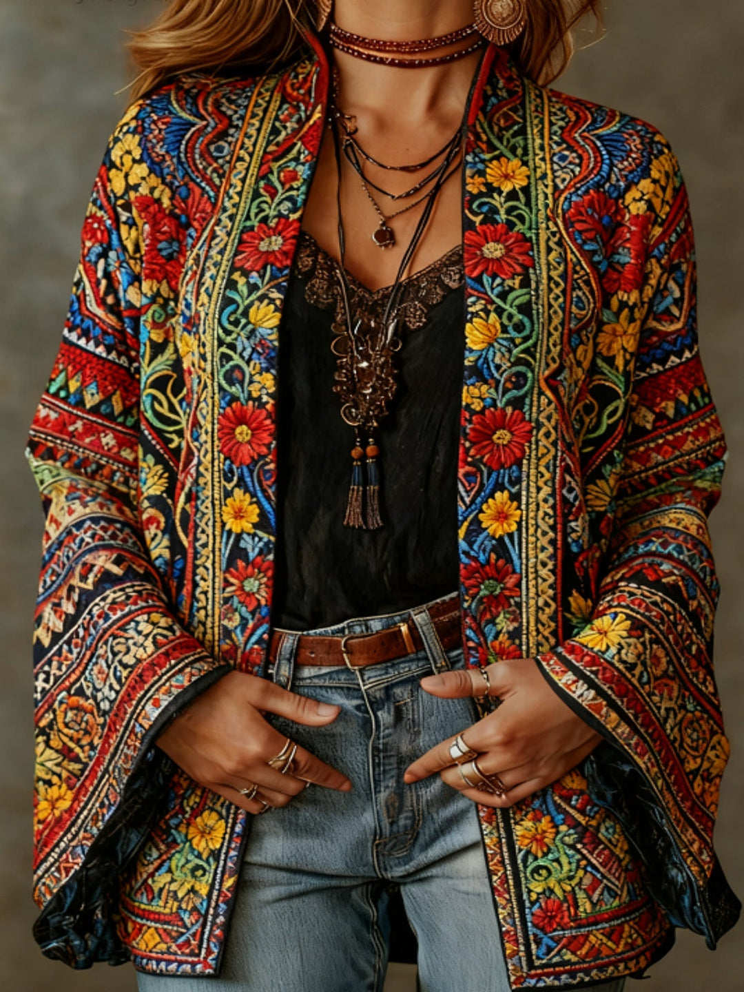 Darcy | Stylish Boho Kimono Cardigan with Embroidery