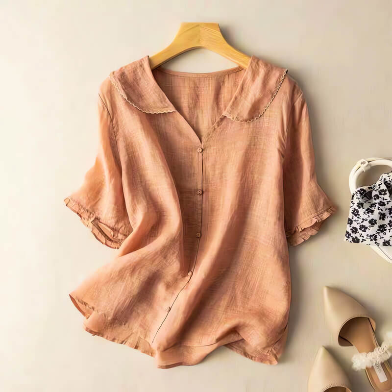 Clara Cotton-Linen Blouse