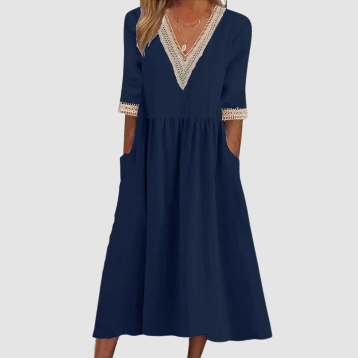 Olena™ Elegant Mid-Length Dress