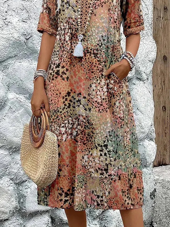 Elara | Elegant Printed Midi Dress