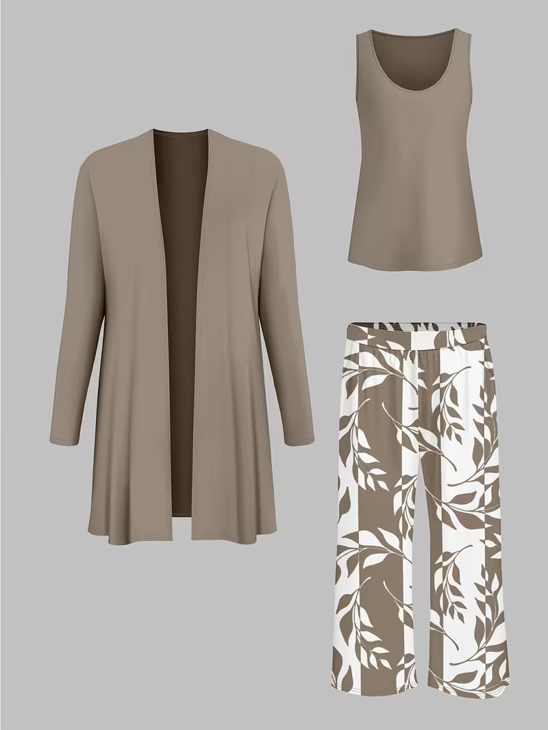 Chloe™ | Casual Leaf Print three Piece Set