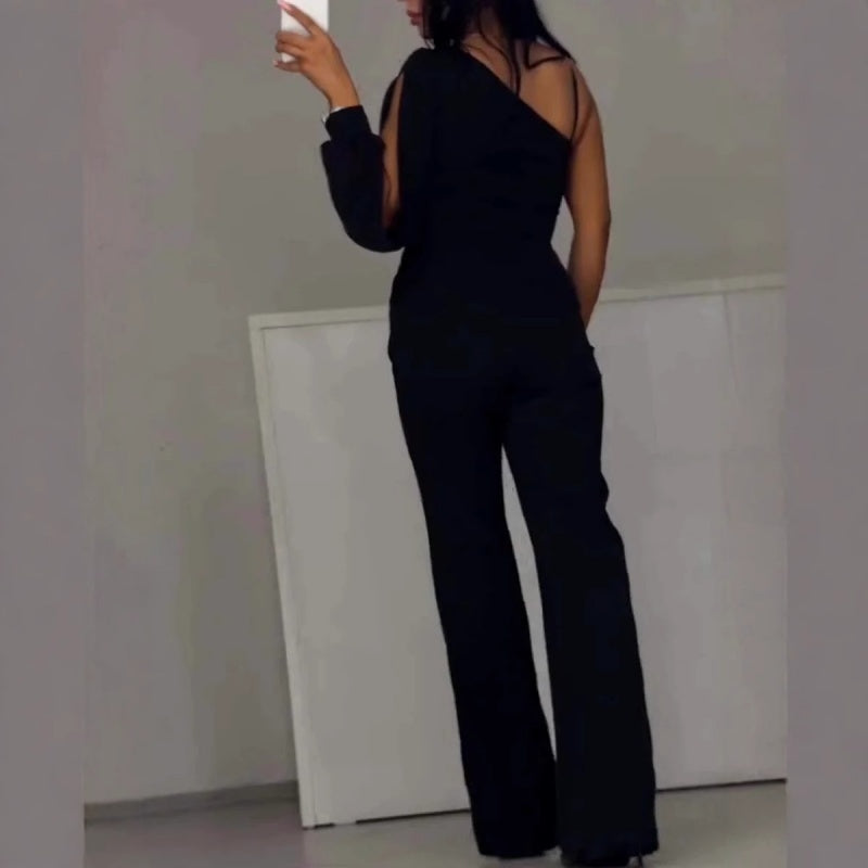 Ally™ One-Shoulder Flared Short Romper