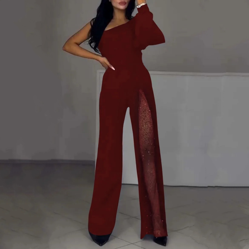Ally™ One-Shoulder Flared Short Romper