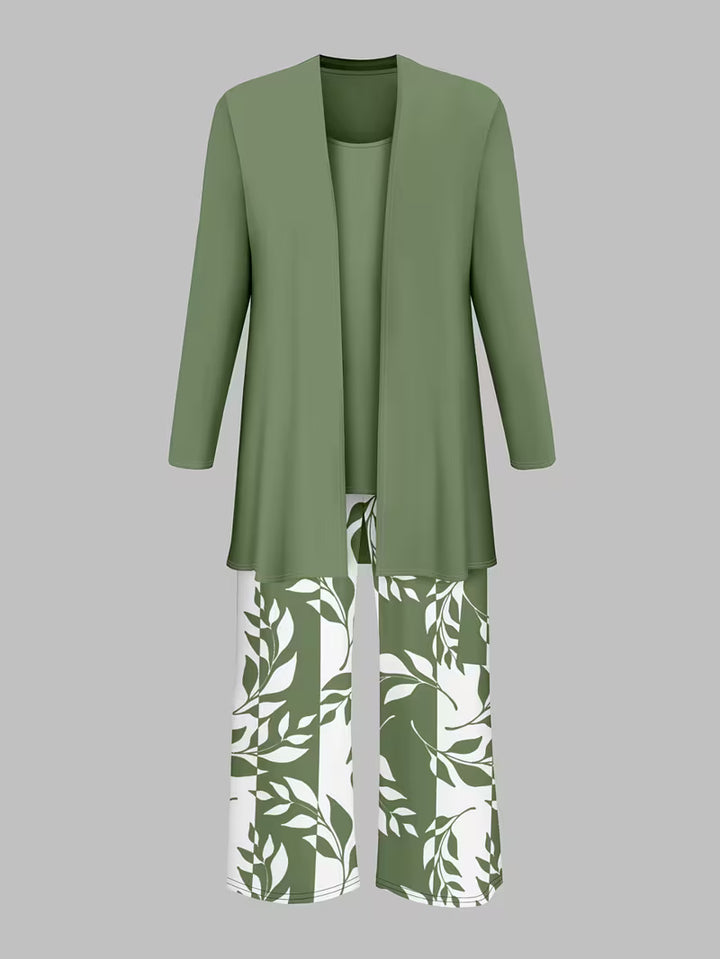 Chloe™ | Casual Leaf Print three Piece Set