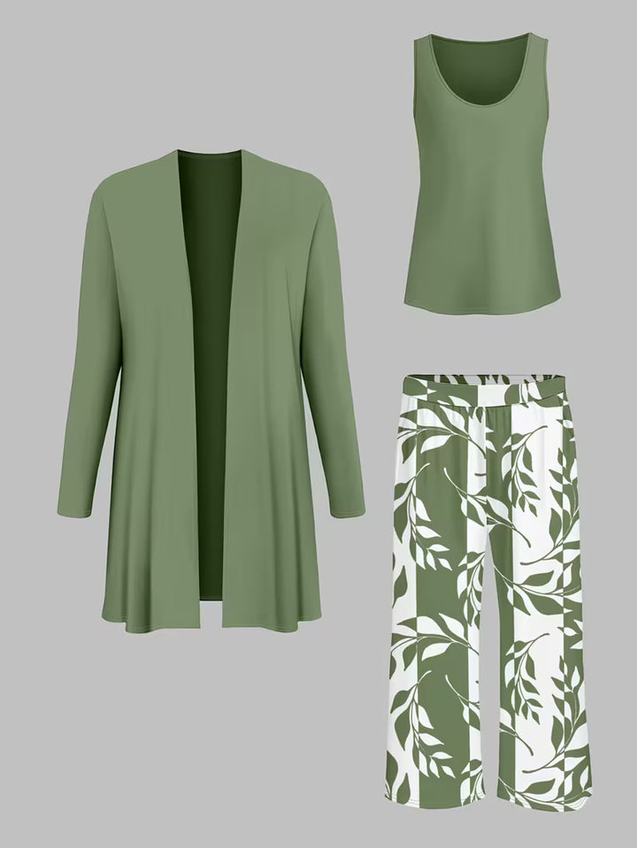 Chloe™ | Casual Leaf Print three Piece Set
