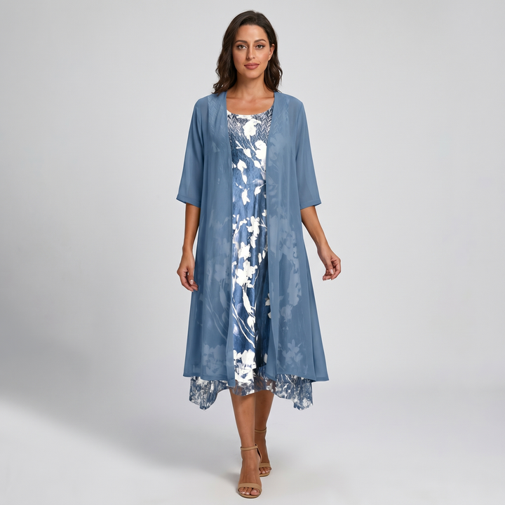 Noemie Dress | Stylish Layered Midi for Effortless Elegance
