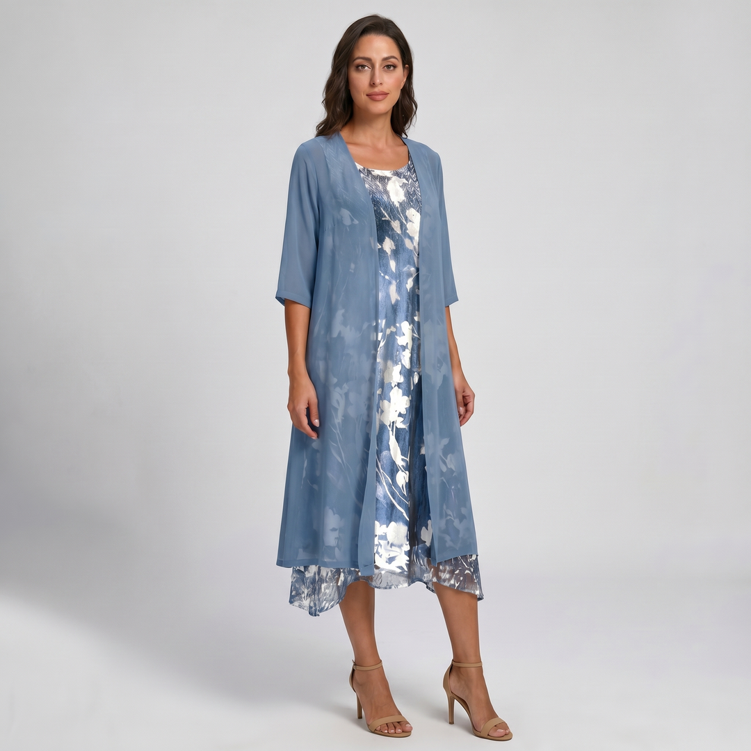 Noemie Dress | Stylish Layered Midi for Effortless Elegance