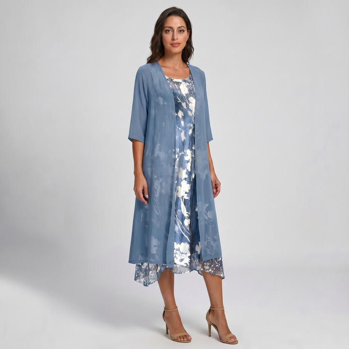 Noemie Dress | Stylish Layered Midi for Effortless Elegance