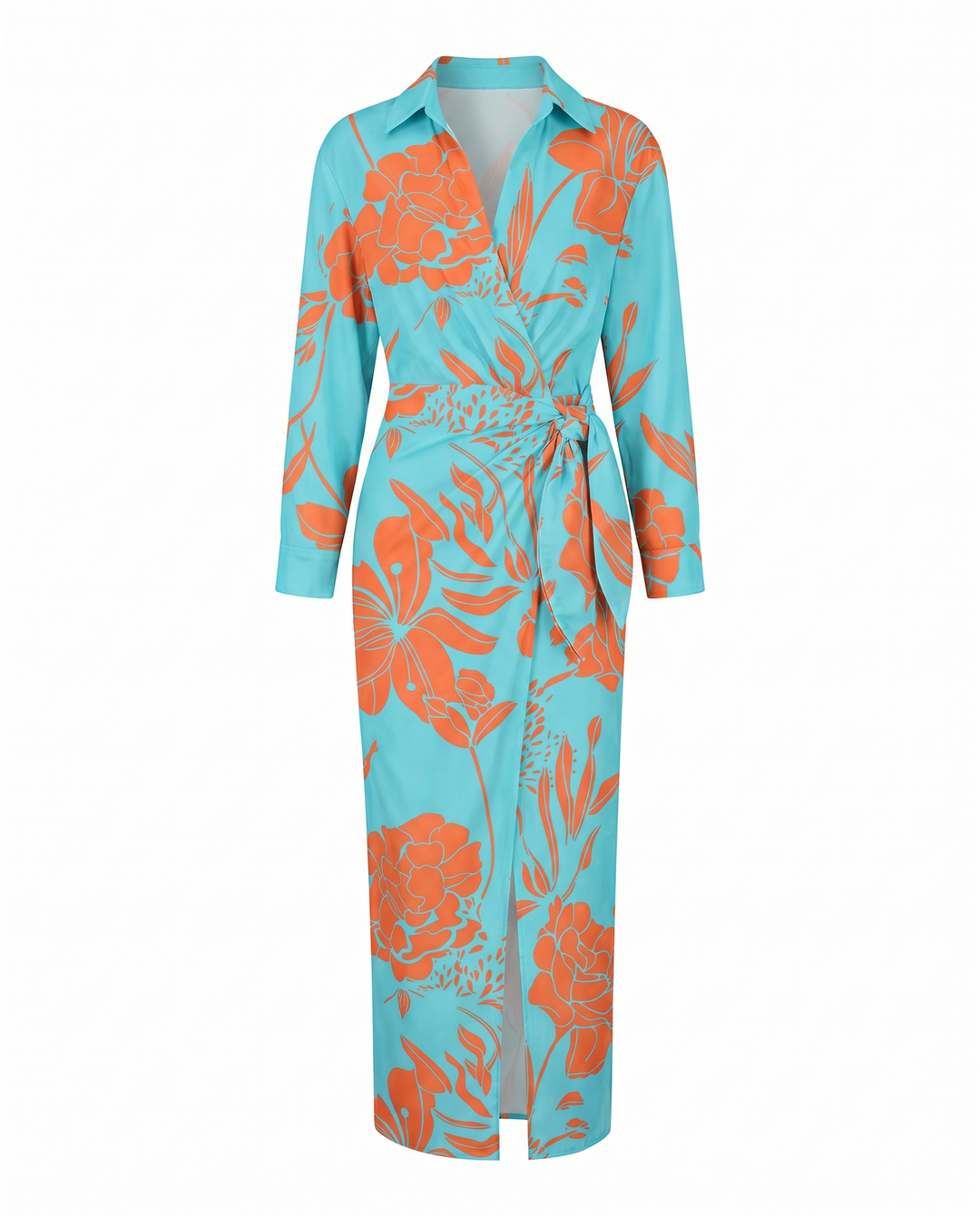 Maeve Dress | Leaf Print Maxi Wrap V-Neck