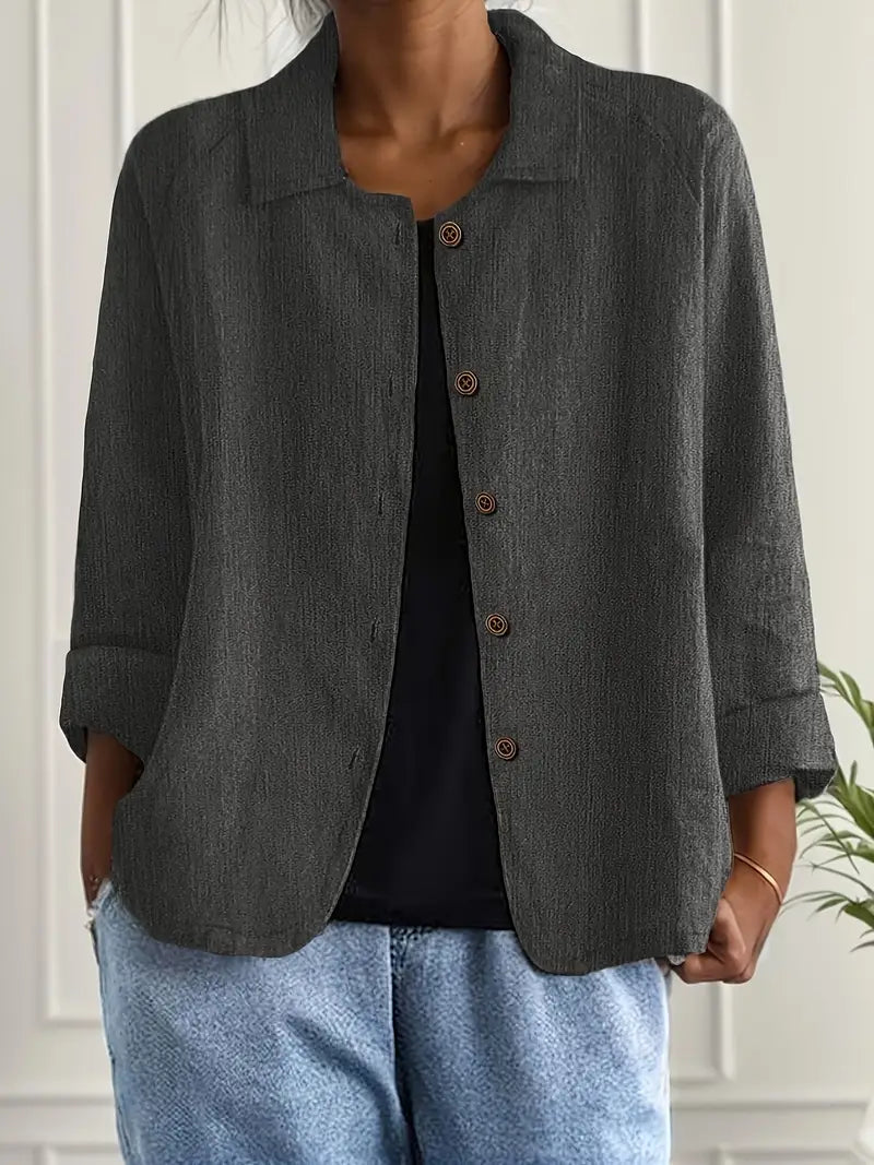 Zara | Women's Collared Button Front Long Sleeve Blazer