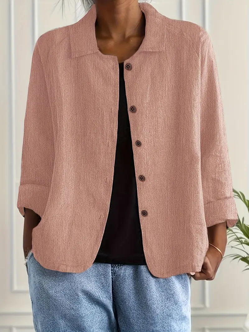 Zara | Women's Collared Button Front Long Sleeve Blazer