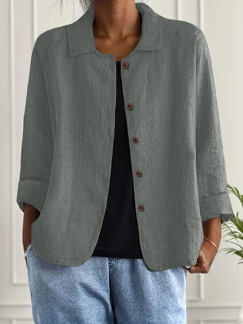 Zara | Women's Collared Button Front Long Sleeve Blazer