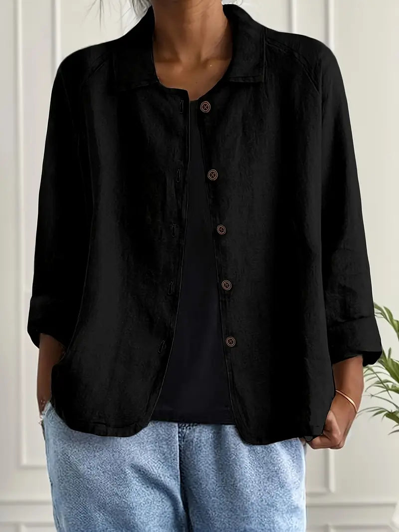Zara | Women's Collared Button Front Long Sleeve Blazer