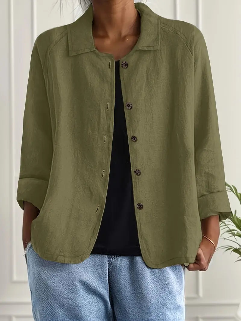 Zara | Women's Collared Button Front Long Sleeve Blazer